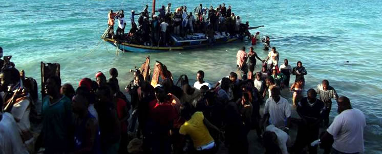 139 refugees crowded on a boat leaving Haiti